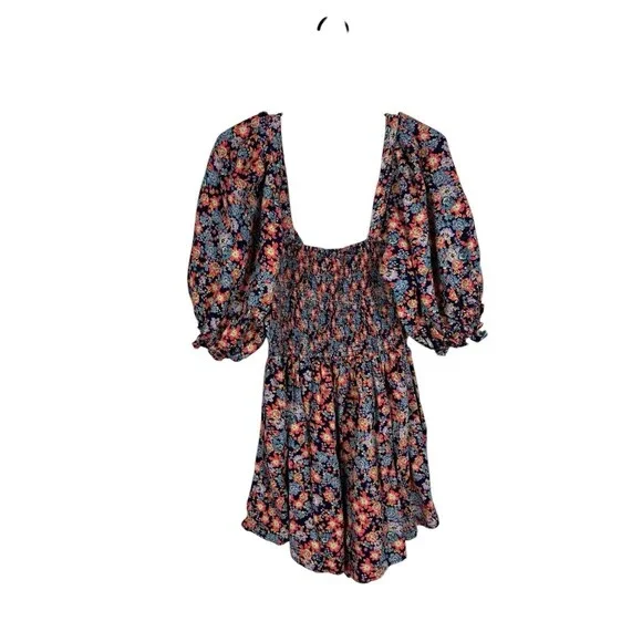 Free People Show Me Love Linen Blend Romper Size XL Off The Shoulder Floral - Picture 10 of 11